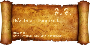 Hübner Henriett névjegykártya